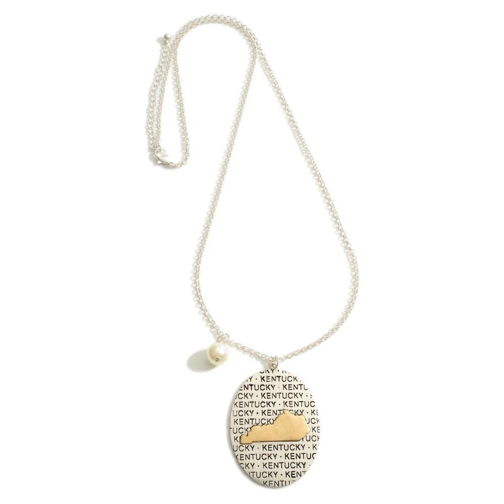 NWT Boutique Long Kentucky Necklace~Silver Tone